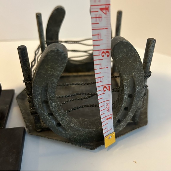 Set of 3 vintage candleholders rustic western cowboy rodeo - Picture 9 of 10